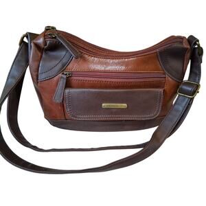 Stone&Co Purse Brown Genuine Leather Adjustable Strap Bag Various Pockets